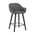 Crimson Faux Leather and Wood Bar and Counter Height Stool - Grey
