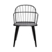 Bradley Steel Framed Side Chair in Black Powder Coated Finish and Black Brushed Wood - ARL1155