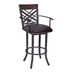 Tahiti  26" Arm Counter Stool in Auburn Bay finish with Brown Polyurethane upholstery