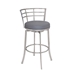 Viper 26" Height Swivel Counter Stool in Brushed Stainless Steel finish with Grey Faux Leather