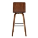 Vienna 26" Counter Height Bar Stool in Walnut Wood Finish with Grey Faux Leather - ARL1787