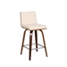 Vienna 26" Counter Height Bar Stool in Walnut Wood Finish with Cream Faux Leather - ARL1897