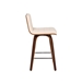 Vienna 26" Counter Height Bar Stool in Walnut Wood Finish with Cream Faux Leather - ARL1897