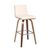 Vienna 30" Height Bar Stool in Walnut Wood Finish with Cream Faux Leather