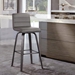 Vienna 26" Counter Height Bar Stool in Black Brushed Wood Finish with Grey Faux Leather - ARL1908