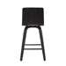 Vienna 26" Counter Height Bar Stool in Black Brushed Wood Finish with Grey Faux Leather - ARL1908