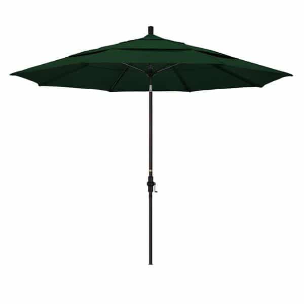 11' Sun Master Series Patio Umbrella With Olefin Hunter Green Fabric 