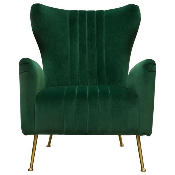 Ava Chair in Emerald Green Velvet with Gold Leg 