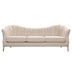 Ava Sofa in Sand Linen Fabric with Gold Leg