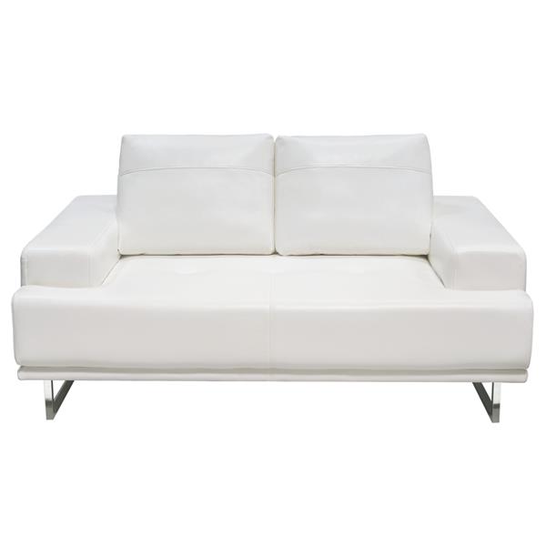 Russo Loveseat with Adjustable Seat Backs in White Air Leather 
