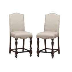 Roselyn Cottage Upholstered Counter Height Chairs - Set of Two 