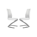 Amia Contemporary Faux Leather Side Chairs in White - Set of Two
