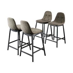 Vorah Mid-Century Modern Button Tufted Counter Height Chairs - Set of Four 