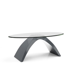 Pelletoni Glass Top Coffee Table in Gray 