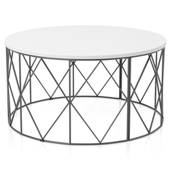 Borche Geometric Base Coffee Table - White 