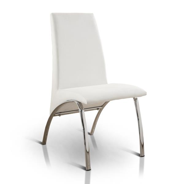 Bectel Contemporary Padded Side Chairs in White - Set of Two 