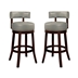 Roos 24" Contemporary Swivel Bar Stools in Gray Set of Two