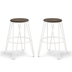 Talton Industrial Metal Frame Bar Stools in White - Set of Two