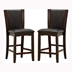 Aloise Contemporary Padded Counter Height Chairs in Brown Cherry and Black - Set of Two