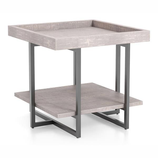 Humere Tray Top End Table in Antique Gray 