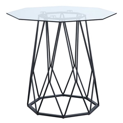 Growder Glass Top End Table in Black 
