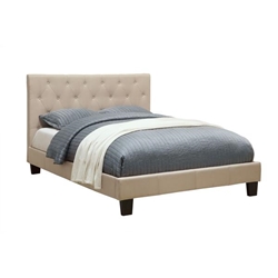 Valdimar Contemporary Fabric Queen Platform Bed in Ivory 