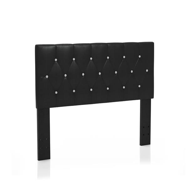 Nazz Contemporary Faux Leather Twin Button Tufted Headboard in Black 