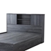 Distressed Grey Twin Bookcase Headboard with Two Large Cubbies
