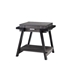 Distressed Grey and Black End Table with One Drawer