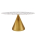 Tupelo 60" Oval Terrazzo Dining Table - Gold White