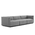 Conjure Channel Tufted Upholstered Fabric Sofa - Black Light Gray