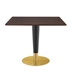 Zinque 36" Square Dining Table - Gold Cherry Walnut