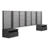 Render Wall Mount King Headboard and Modern Nightstands - Charcoal
