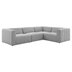 Bartlett Upholstered Fabric 4-Piece Sectional Sofa - Light Gray