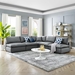 Commix Down Filled Overstuffed Vegan Leather 5-Piece Sectional Sofa - Gray - Style A - MOD12304