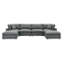 Commix Down Filled Overstuffed Vegan Leather 6-Piece Sectional Sofa - Gray- Style A