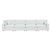 Commix Down Filled Overstuffed Vegan Leather 4-Seater Sofa - White