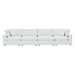 Commix Down Filled Overstuffed Vegan Leather 4-Seater Sofa - White - MOD12311