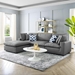 Commix Down Filled Overstuffed Vegan Leather 4-Piece Sectional Sofa - Gray - MOD12314