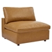 Commix Down Filled Overstuffed Vegan Leather 3-Seater Sofa - Tan - MOD12319