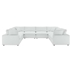 Commix Down Filled Overstuffed Vegan Leather 8-Piece Sectional Sofa - White