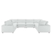 Commix Down Filled Overstuffed Vegan Leather 8-Piece Sectional Sofa - White - MOD12346