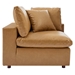 Commix Down Filled Overstuffed Vegan Leather 6-Piece Sectional Sofa - Tan B - MOD12354