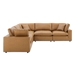 Commix Down Filled Overstuffed Vegan Leather 5-Piece Sectional Sofa - Tan- Style C - MOD12356
