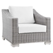 Conway 4-Piece Outdoor Patio Wicker Rattan Furniture Set - Light Gray White - Style B - MOD12542