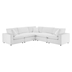 Commix Down Filled Overstuffed Performance Velvet 5-Piece Sectional Sofa - White - Style A