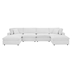 Commix Down Filled Overstuffed Performance Velvet 6-Piece Sectional Sofa - White - Style B