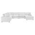 Commix Down Filled Overstuffed Performance Velvet 7-Piece Sectional Sofa - White