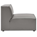 Mingle Vegan Leather 5-Piece Sectional Sofa - Gray - MOD12831