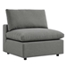 Commix Overstuffed Outdoor Patio Armless Chair - Charcoal - MOD12863